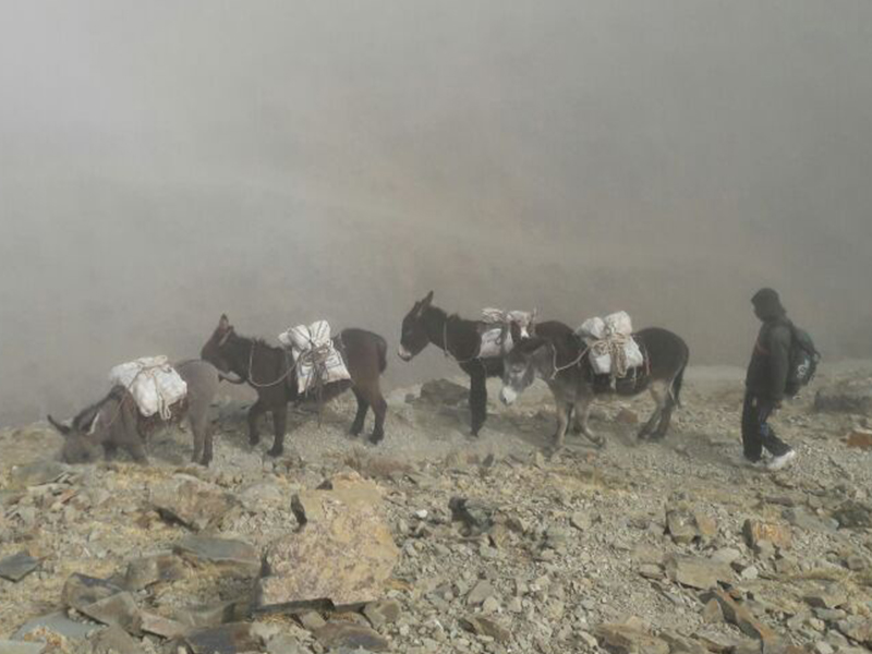 A la escuela primaria de El Durazno se accede por un camino de herradura de montaña