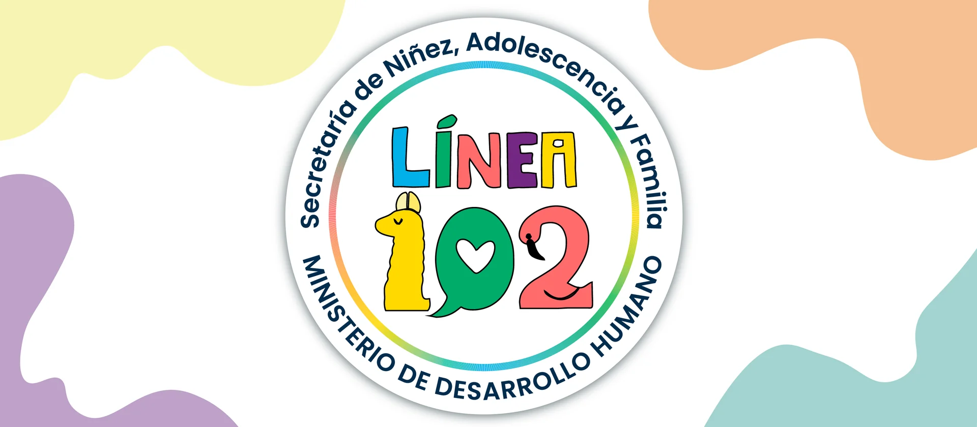 Logo institucional de la Línea 102. Secretaría de Niñez, Adolescencia y Familia